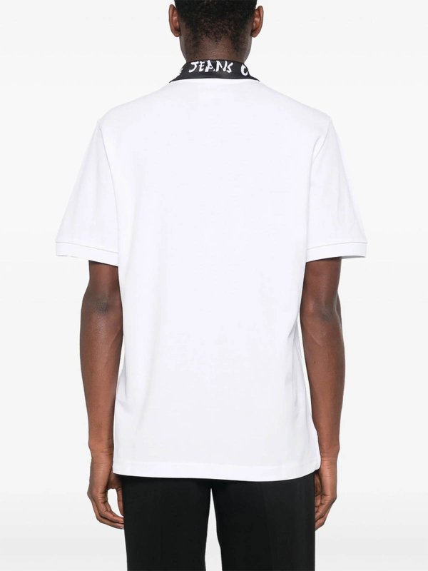 Versace Jeans Couture: Suéteres con cuello pico online - Suéter Cuello Redondo - Blanco