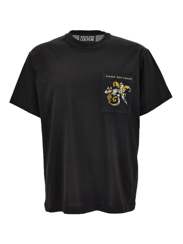 Versace Jeans Couture: T-shirts - T-Shirt - Schwarz