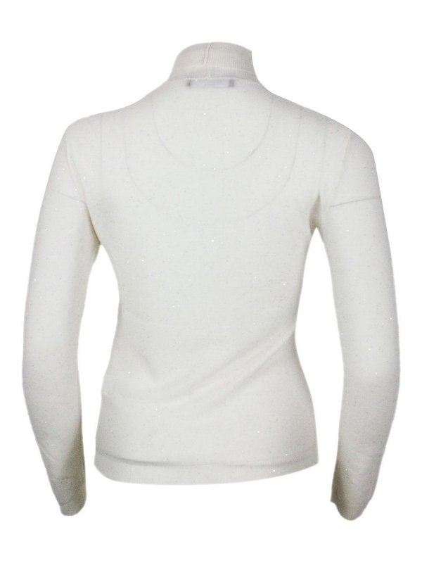The Best Shops FABIANA FILIPPI: Strickpullover mit Rundhalsausschnitt - Rundhalspullover - Creme