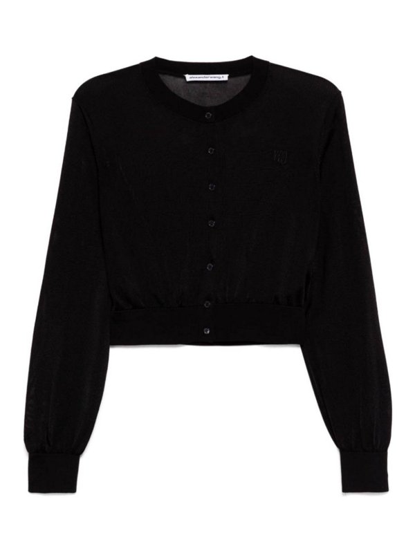 ALEXANDER WANG: cardigans - Cardigan With Logo