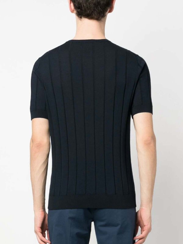 The Best Shops LARDINI: Strickpullover mit Rundhalsausschnitt - Rundhalspullover - Blau