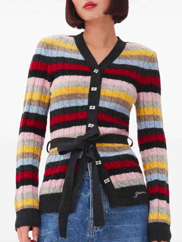 Striped Cardigan shop online: GANNI