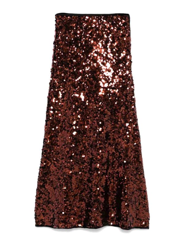 GANNI: ニーレングススカート＆ミディ丈 - 膝丈/ミディスカート - ブラウン