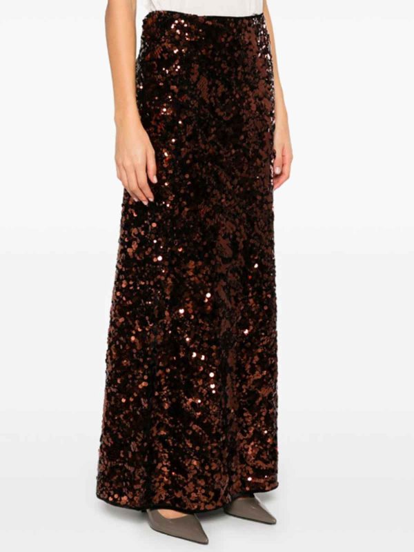 GANNI: ニーレングススカート＆ミディ丈 online - 膝丈/ミディスカート - ブラウン