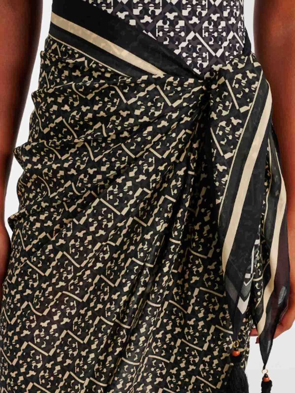 膝丈/ミディスカート - 黒 shop online: TORY BURCH