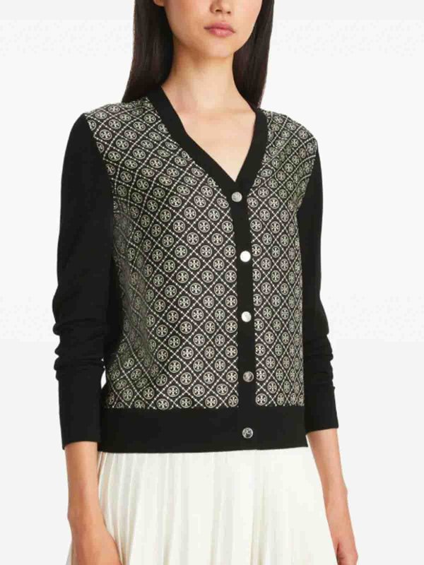 Cardigan With Logo shop online: TORY BURCH