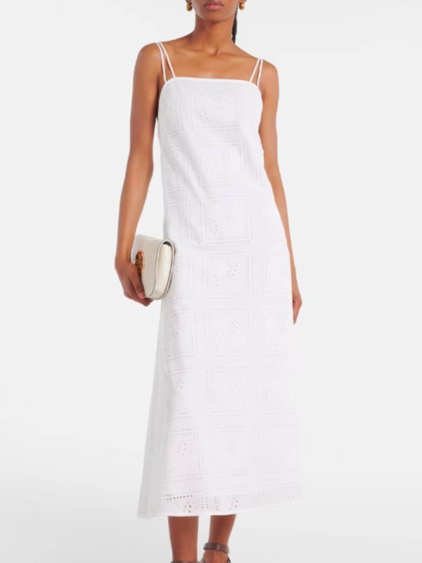 TORY BURCH: ニーレングスドレス online - 膝丈ドレス - 白