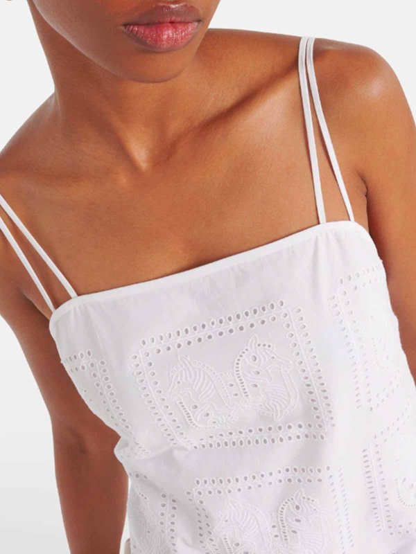 膝丈ドレス - 白 shop online: TORY BURCH