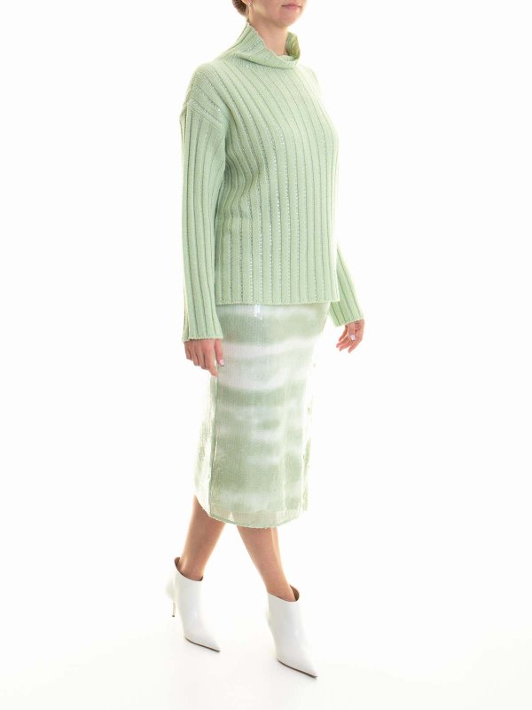 ERMANNO SCERVINO: Strickpullover mit Rundhalsausschnitt online - Rundhalspullover - Grün