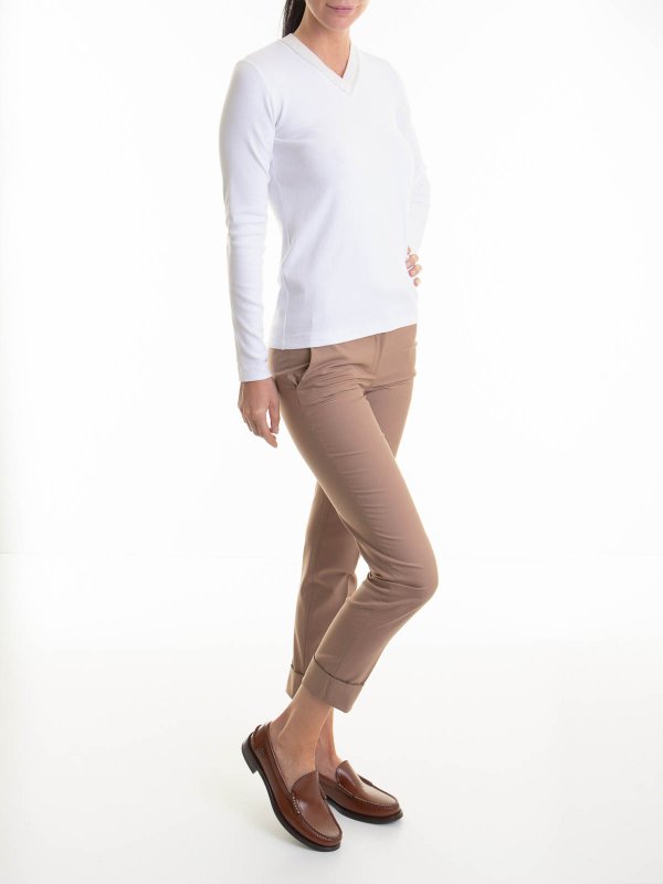 FABIANA FILIPPI: Strickpullover mit Rundhalsausschnitt online - Rundhalspullover - Weiß