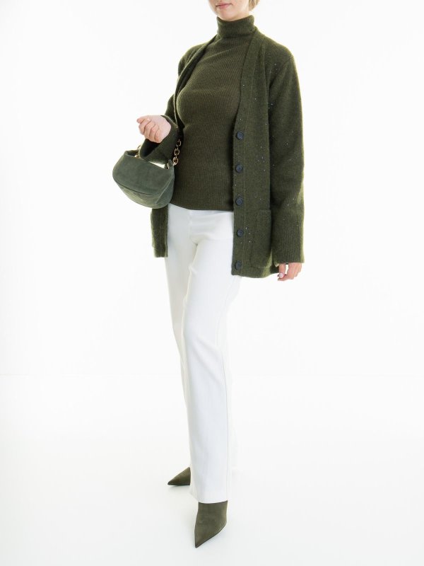 FABIANA FILIPPI: Suéteres con cuello pico online - Suéter Cuello Redondo - Verde