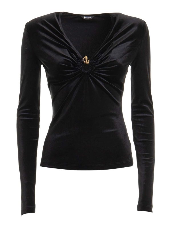 JUST CAVALLI: クルーネック - クルーネック - 黒