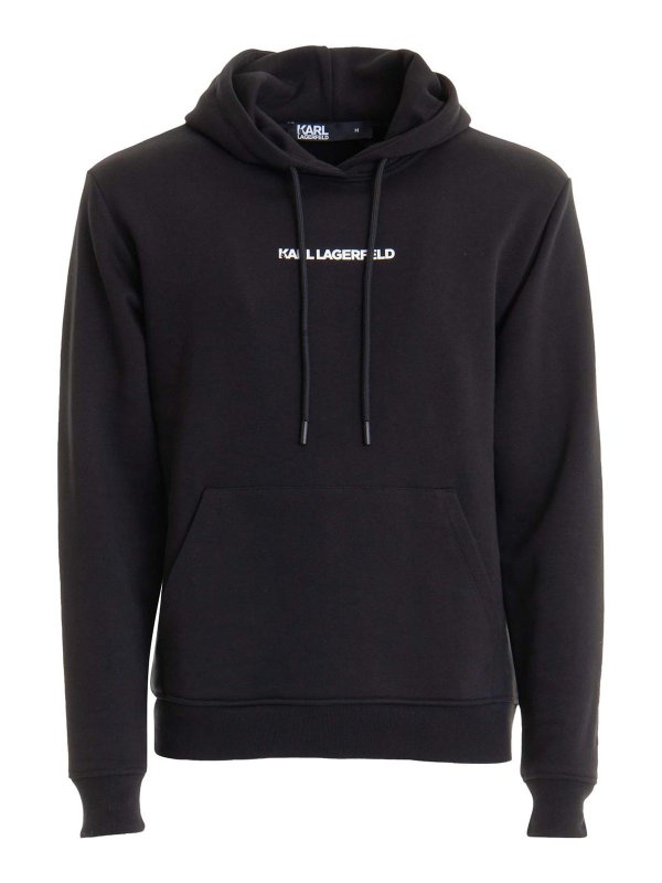 KARL LAGERFELD: Strickpullover mit Rundhalsausschnitt - Rundhalspullover - Schwarz