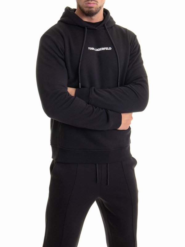 The Best Shops KARL LAGERFELD: Strickpullover mit Rundhalsausschnitt - Rundhalspullover - Schwarz