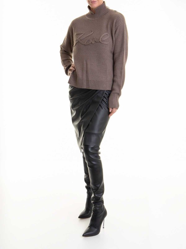 KARL LAGERFELD: Suéteres con cuello pico online - Suéter Cuello Redondo - Beis