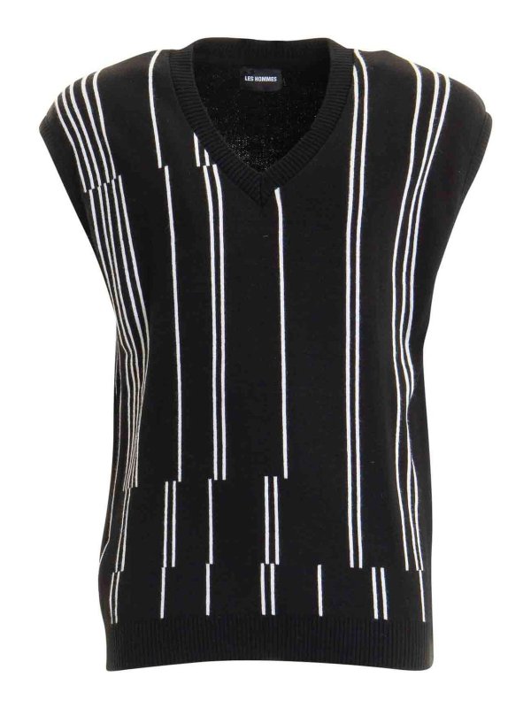 LES HOMMES: Tops & Débardeurs - Gilet - Noir