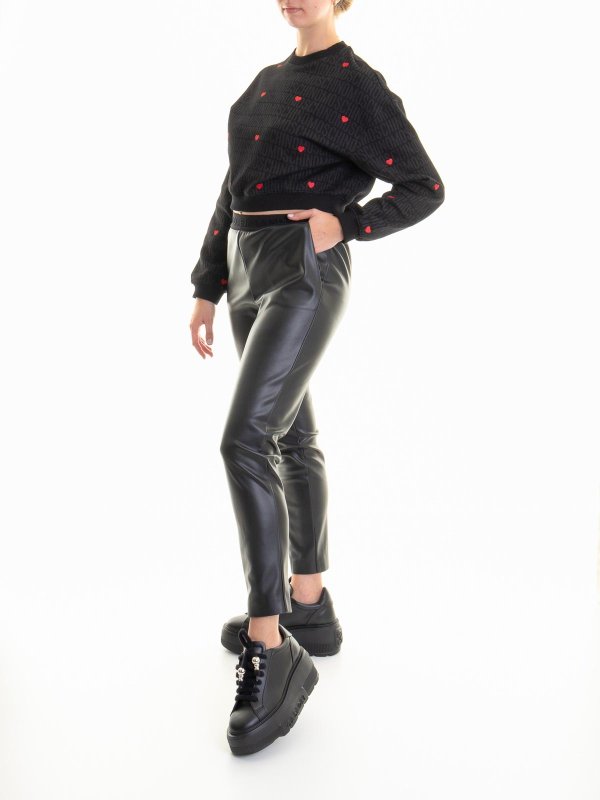 MOSCHINO: Pull col rond online - Pull Col Rond - Noir