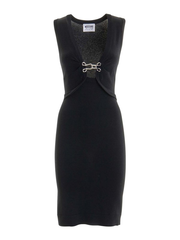 MOSCHINO JEANS: Vestidos media pierna - Vestido Midi - Negro