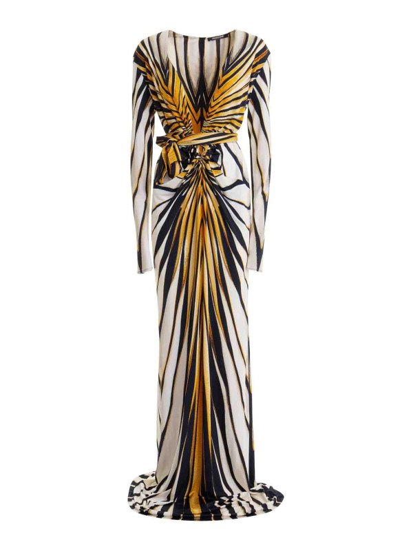 ROBERTO CAVALLI: ニーレングスドレス - 膝丈ドレス - マルチカラー