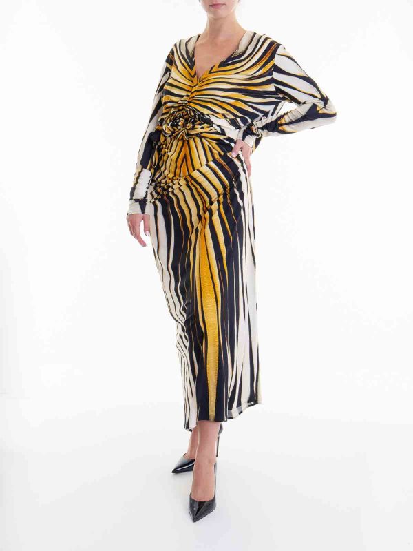 ROBERTO CAVALLI: ニーレングスドレス online - 膝丈ドレス - マルチカラー