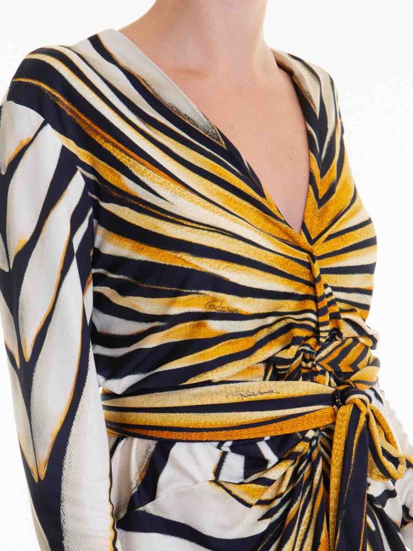 ROBERTO CAVALLI buy online 膝丈ドレス - マルチカラー