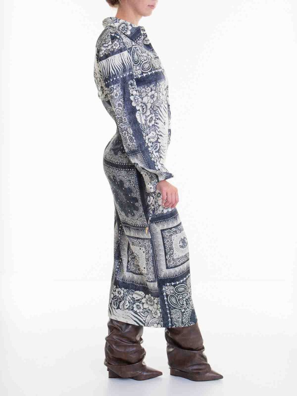 ROBERTO CAVALLI: ニーレングスドレス online - 膝丈ドレス - マルチカラー