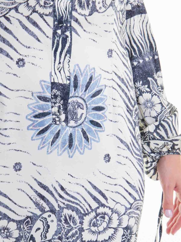 ROBERTO CAVALLI buy online 膝丈ドレス - マルチカラー