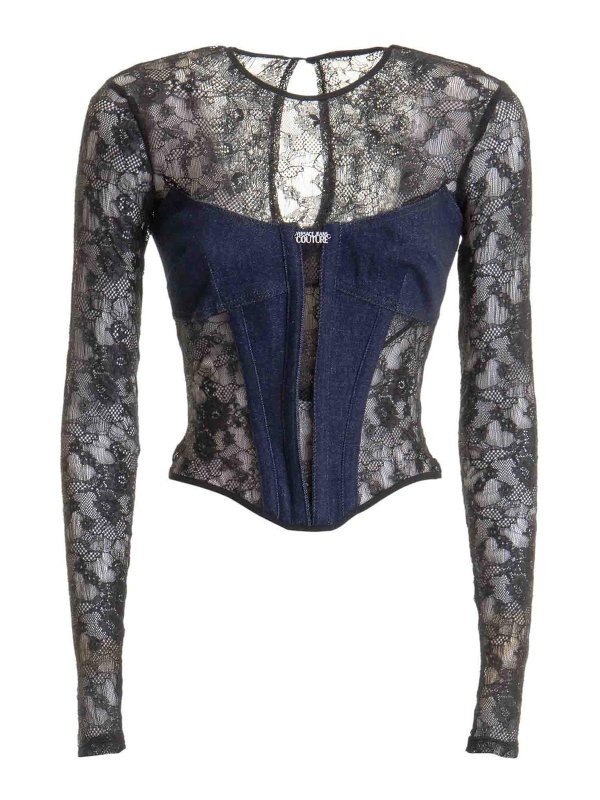 Versace Jeans Couture: クルーネック - クルーネック - 黒