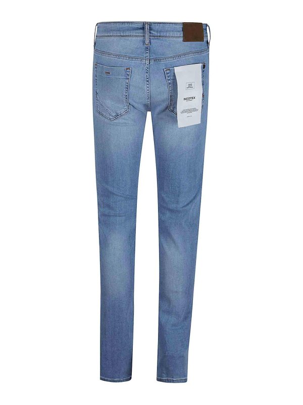 INCOTEX BLUE DIVISION: straight leg jeans online - 5 Tasche In Cotone Denim Stretch