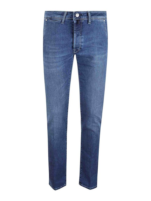 INCOTEX BLUE DIVISION: straight leg jeans - Pantalone In Cotone Denim Stretch