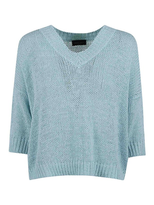 ROBERTO COLLINA: ボートネック - ボートネック - ライトブルー