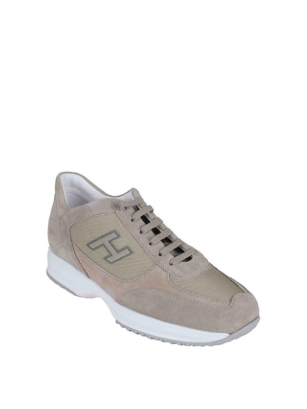 HOGAN: trainers online - Tomaia in suede and technical fabric