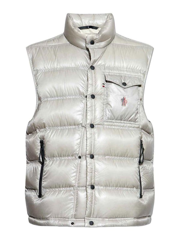 MONCLER: ダウン・ハイテクジャケット - ダウンジャケット - 銀