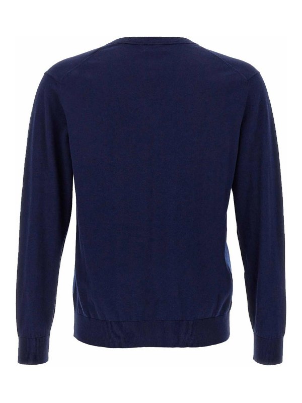 BALLANTYNE: Strickpullover mit V-Ausschnitt online - V-Pullover - Blau