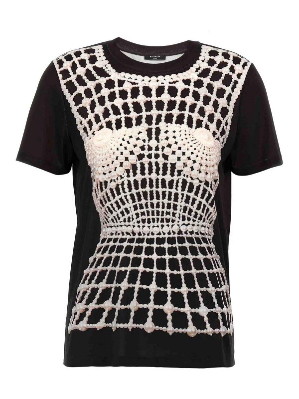 Balmain: Camisetas - Camiseta - Negro