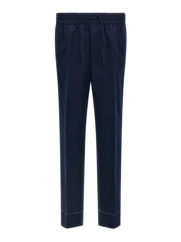 BRIONI: カジュアルトラウザー - カジュアルパンツ - ブルー