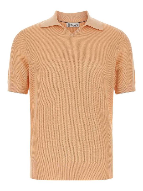 BRUNELLO CUCINELLI: polo shirts - Knitted Polo Shirt