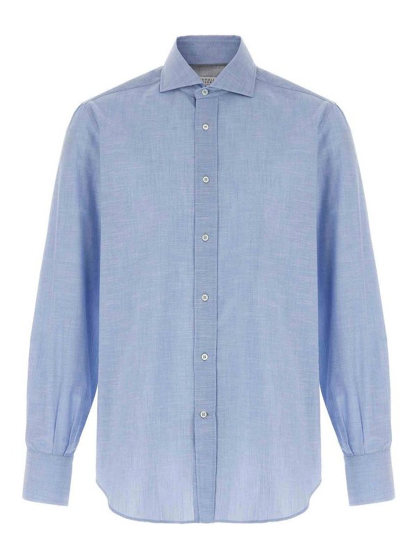 BRUNELLO CUCINELLI: シャツ - シャツ - ライトブルー