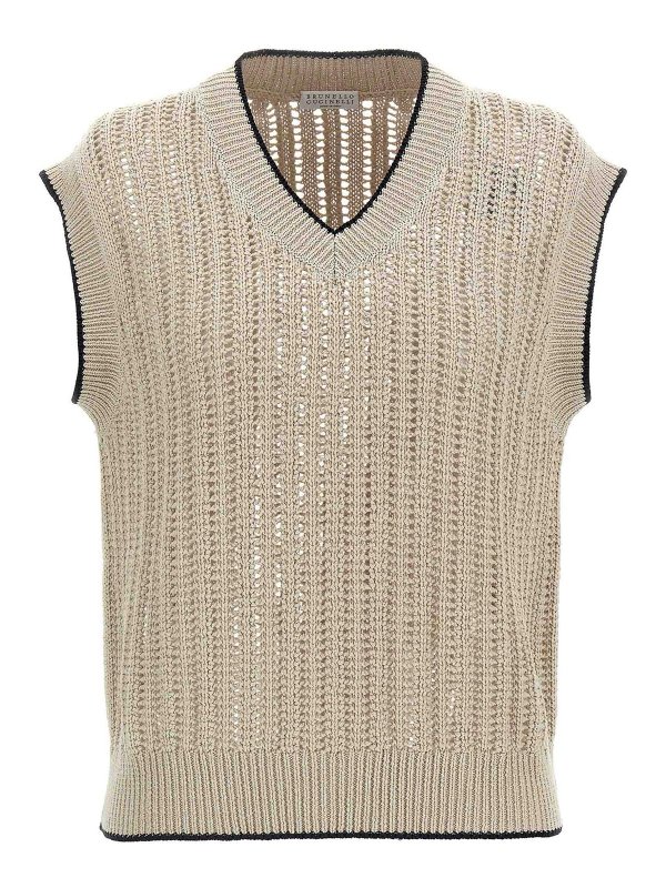 BRUNELLO CUCINELLI: Chalecos - Chaleco - Beis