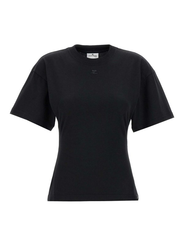 Courreges: t-shirts - Fitted T-Shirt