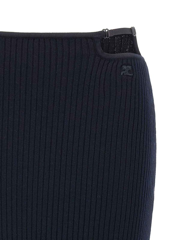 The Best Shops Courreges: Knee length skirts & Midi - Loop Rib Knit Skirt