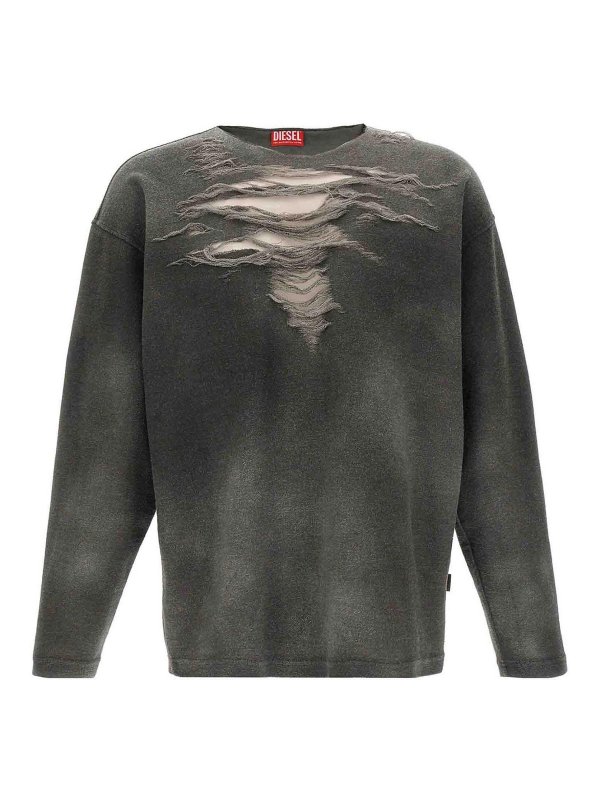 DIESEL: Sudaderas y suéteres - Sudadera - Gris