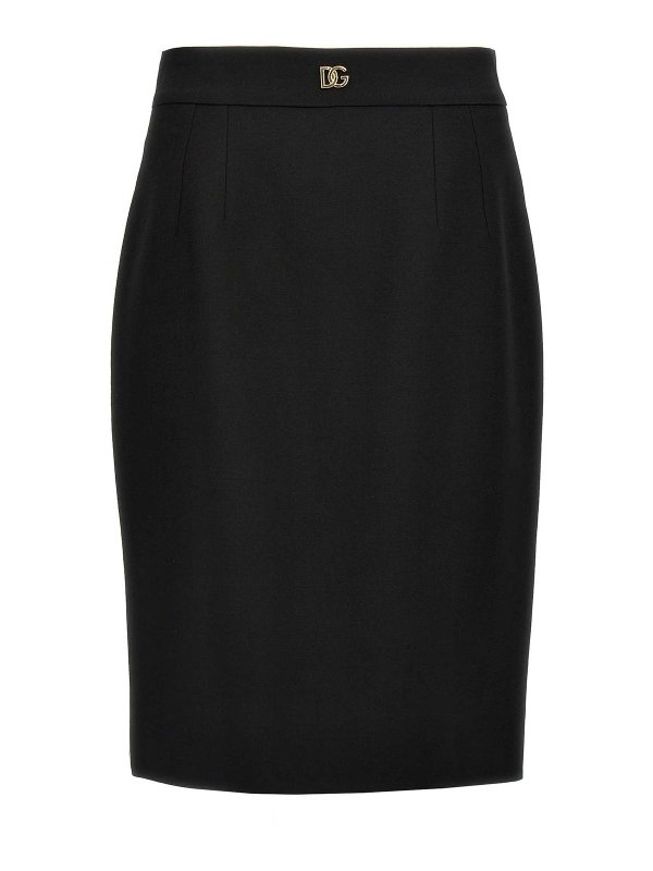 DOLCE & GABBANA: ニーレングススカート＆ミディ丈 - 膝丈/ミディスカート - 黒