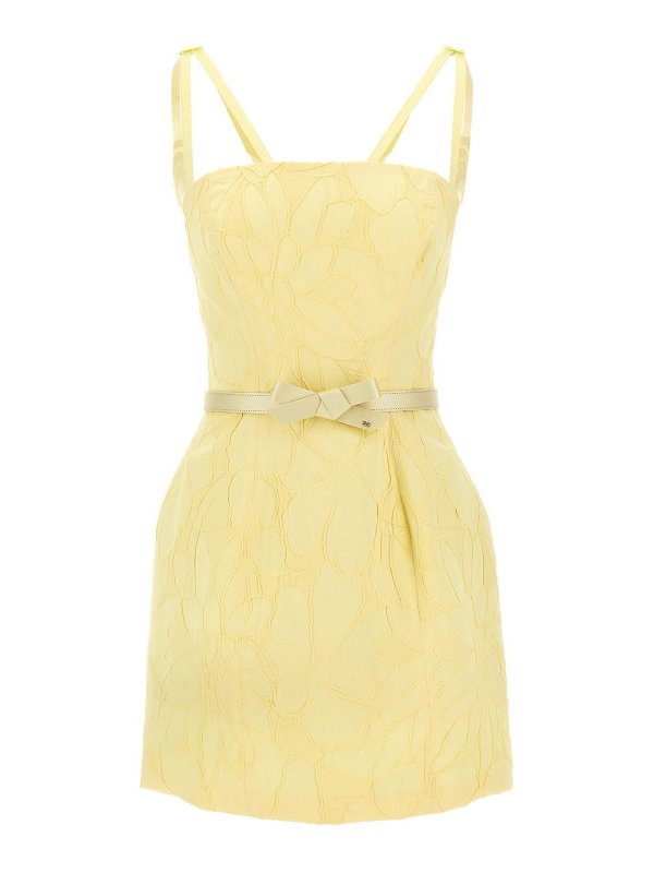 ELISABETTA FRANCHI: ニーレングスドレス - 膝丈ドレス - イエロー