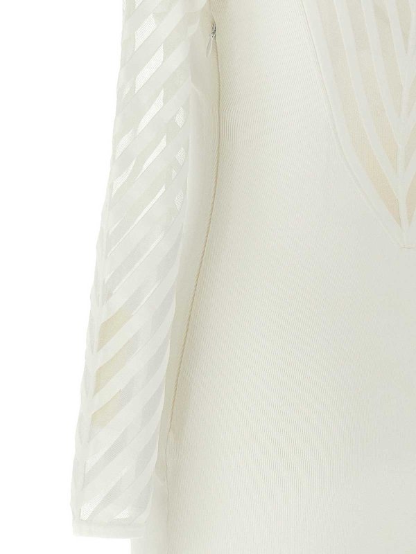 膝丈ドレス - 白 shop online: ELISABETTA FRANCHI