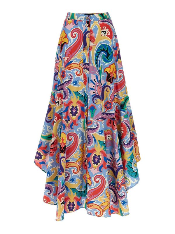 ETRO: ニーレングススカート＆ミディ丈 - 膝丈/ミディスカート - マルチカラー