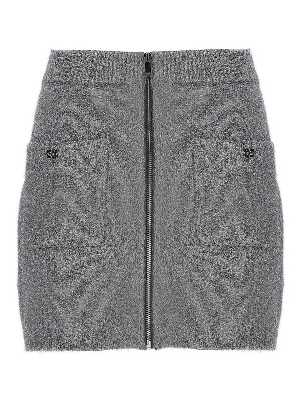 GANNI: Knielange und Midi Röcke - Midirock - Silber