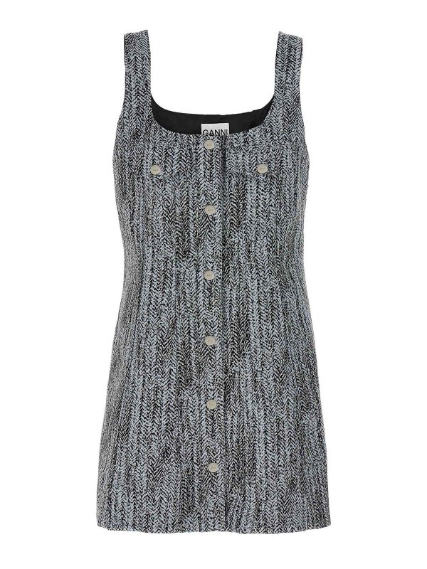 GANNI: knee length dresses - Tweed Dress