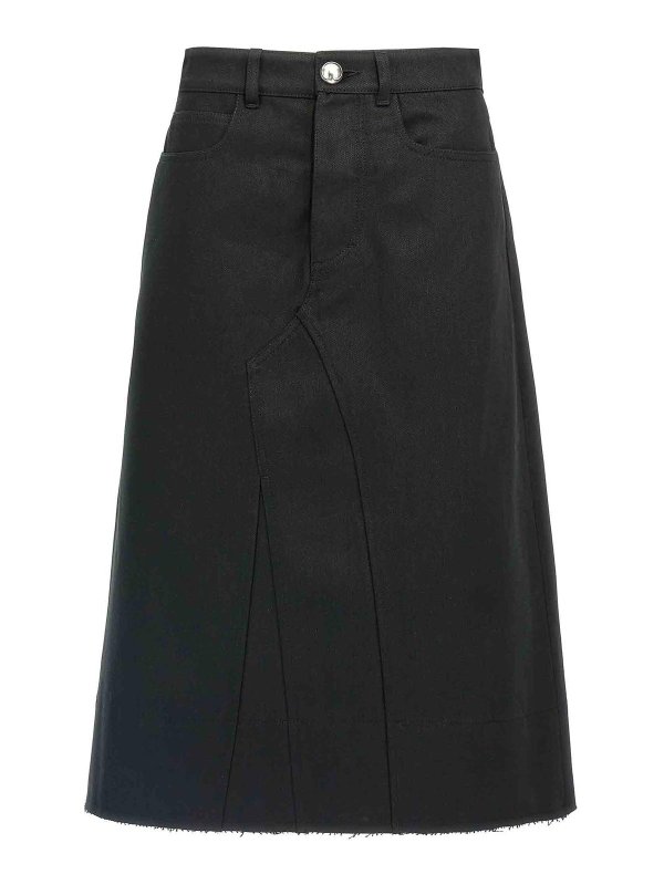 JIL SANDER ジルサンダー ひざ丈スカート 黒 4104825Y0001 JIL SANDER ジルサンダー レディース ひざ丈スカート サイズ：32