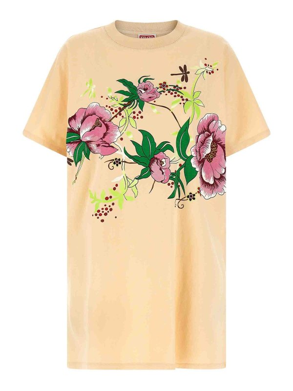 KENZO: Knielange Kleider - Knielanges Kleid - Nude